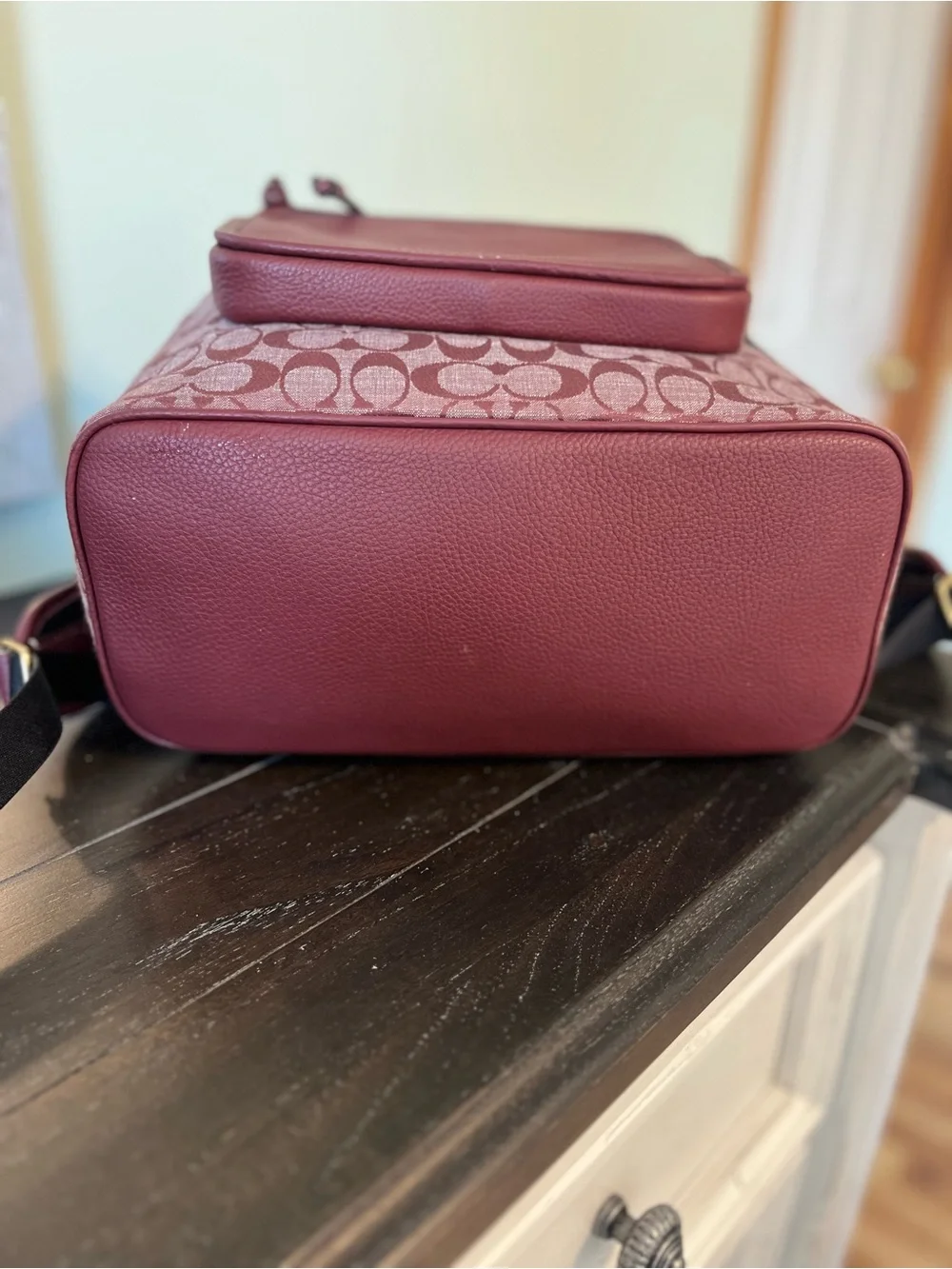 Coach Sullivan Backpack Signature Chambray in Wine Color NWOT